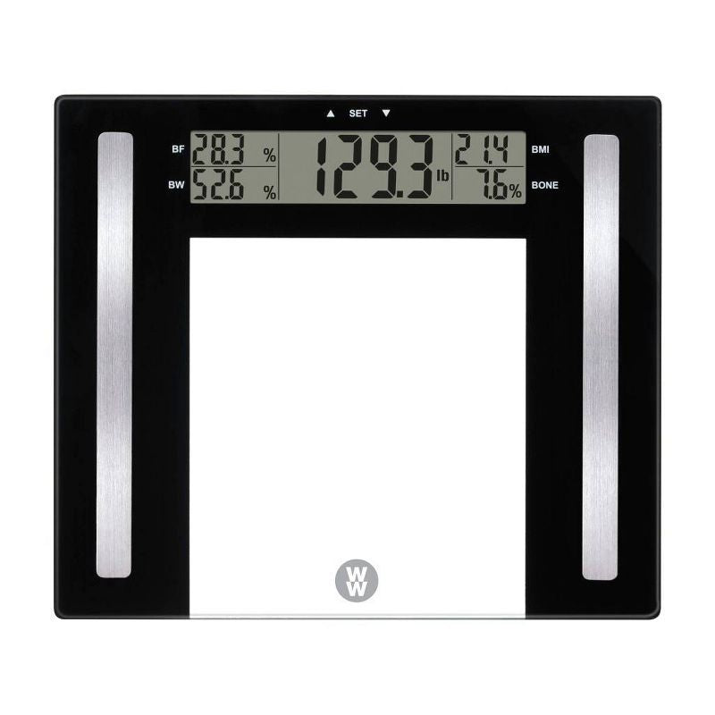 Escala de análisis corporal clara con acentos negros - Weight Watchers- conair