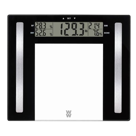 Escala de análisis corporal clara con acentos negros - Weight Watchers- conair