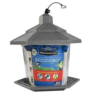 Pennington, Gray Plastic Hopper Chickadee Wild Bird Feeder, 2.5 Lb. Capacity