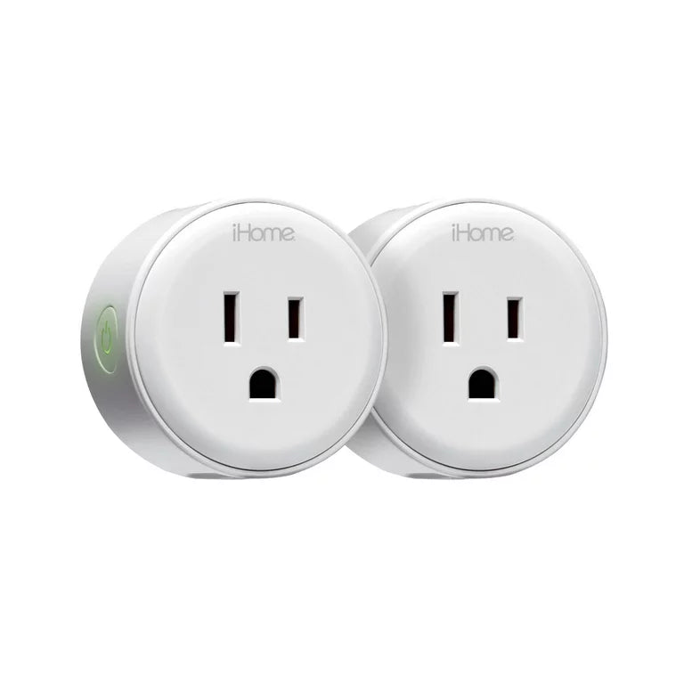 iHome Smart Plug funciona con Alexa y Google Home, control de aplicaciones, 10 amperios - (paquete de 2 dispositivos ) Blanco