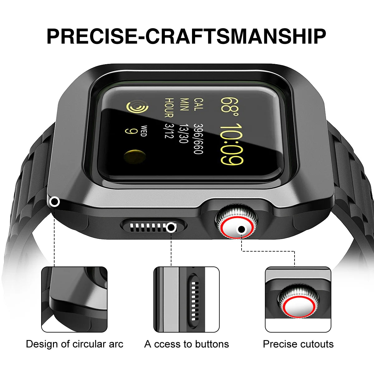 Funda Dexnor para Apple Watch 44 mm Series 6/SE/5/4 negro