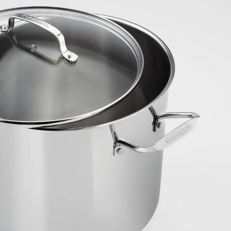 Olla de acero inoxidable Cuisinart de 16 qt con cubierta de plata