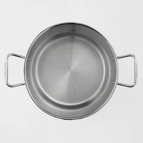 Olla de acero inoxidable Cuisinart de 16 qt con cubierta de plata