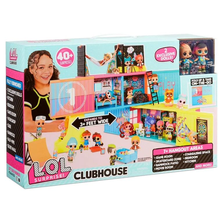LOL Surprise Clubhouse Playset con más de 40 sorpresas y 2 muñecas exclusivas, gran regalo para niños de 4 a 6 años