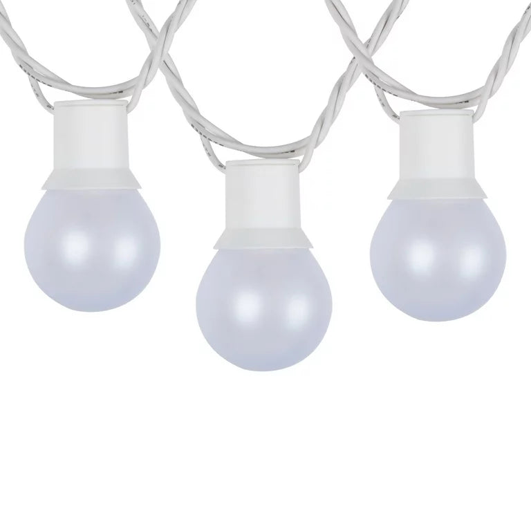Luces de cadena para exteriores de globo esmerilado de plástico de 20 unidades