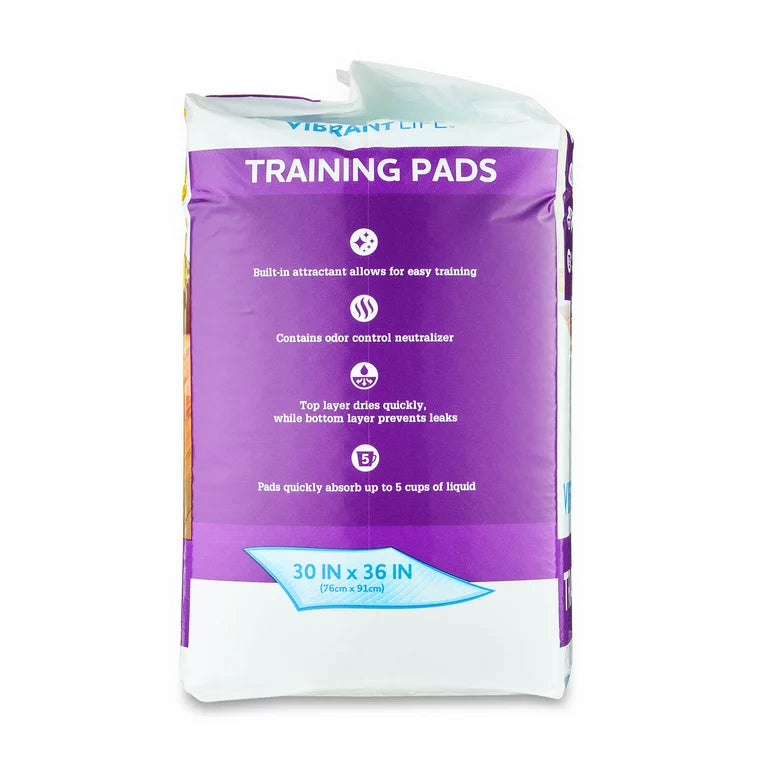 Almohadillas de entrenamiento para la vida vibrante, almohadillas para perros y cachorros, XXL, 30 pulgadas x 36 pulgadas, 40 unidades