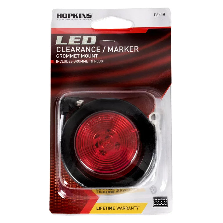 Hopkins Towing Solutions 2 pulgadas de espacio libre LED redondo y luz de marcador lateral, rojo