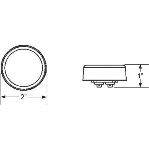 Hopkins Towing Solutions 2 pulgadas de espacio libre LED redondo y luz de marcador lateral, rojo