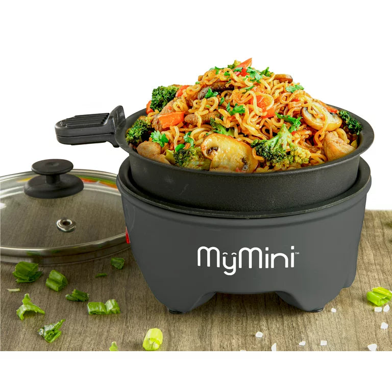 MyMini Hervidor de fideos de 5 pulgadas y olla caliente eléctrica de sartén, Blackberry (3,7" x 5,25", 1,25 Lb)