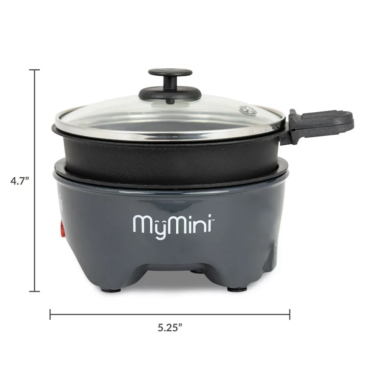 MyMini Hervidor de fideos de 5 pulgadas y olla caliente eléctrica de sartén, Blackberry (3,7" x 5,25", 1,25 Lb)