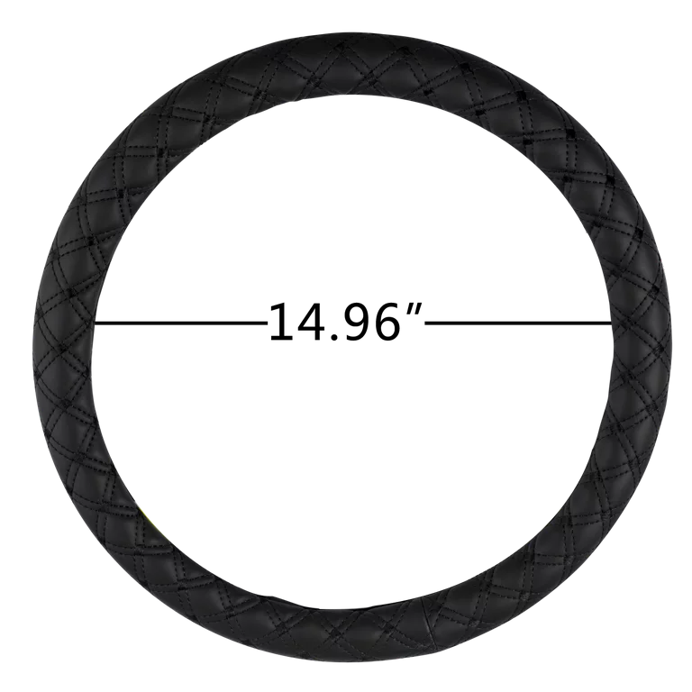 Cubierta del volante del coche Auto Drive 1PC Diamond Quilt Black - Ajuste universal