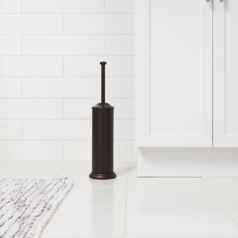Juego de cepillos y soportes para inodoros frotados con aceite de metal de bronce - Threshold™