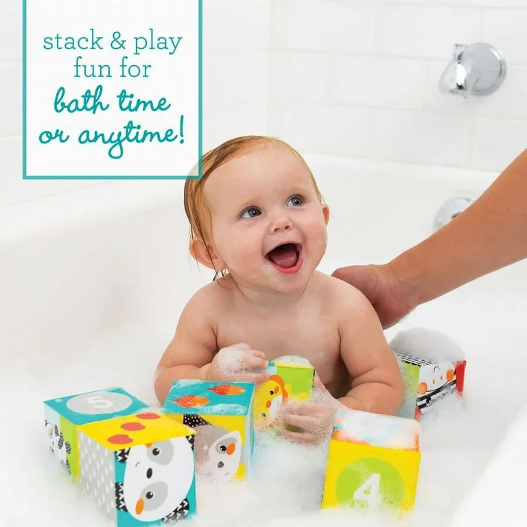 Bloques de baño Infantino Colors & Numbers para bebés y niños pequeños, juego de 6 piezas