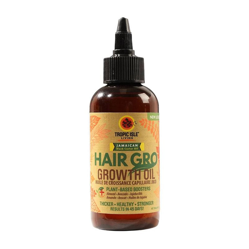 Aceite para el crecimiento del cabello de ricino negro de Tropic Isle Living Jamaican - 4 oz