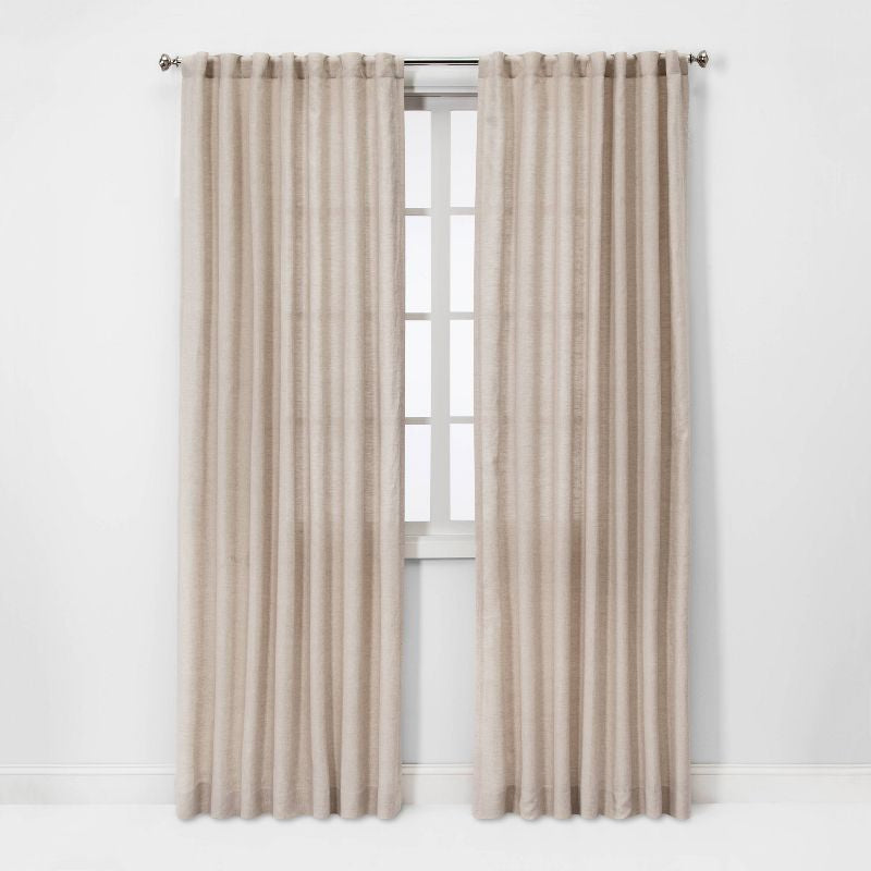 Panel de cortina de ventana de lino con filtrado de luz de 1 pieza - Threshold™