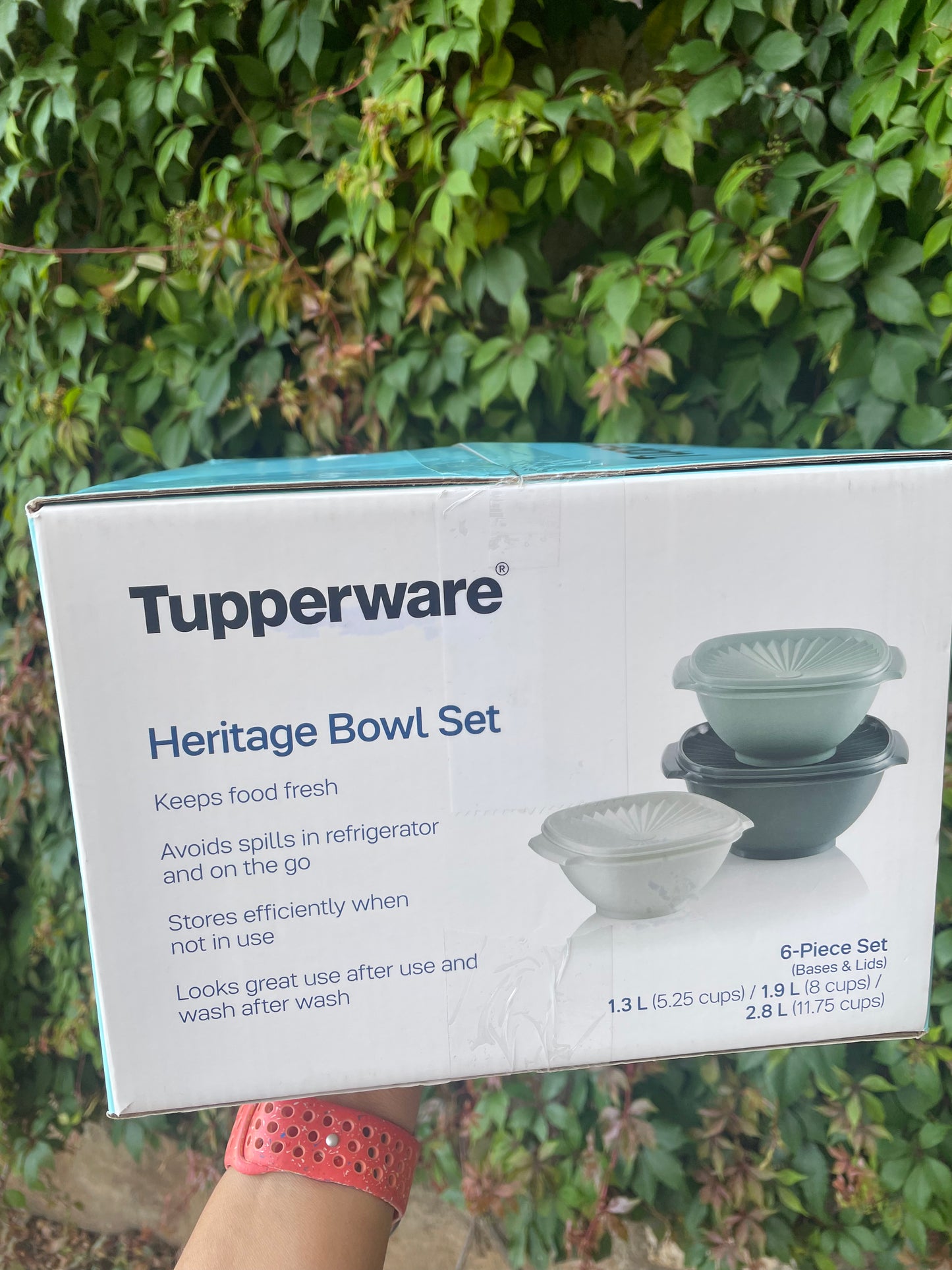 Juego de contenedores de plástico para almacenamiento de alimentos Tupperware Heritage 3 piezas (5,25c, 8c, 11,75c)