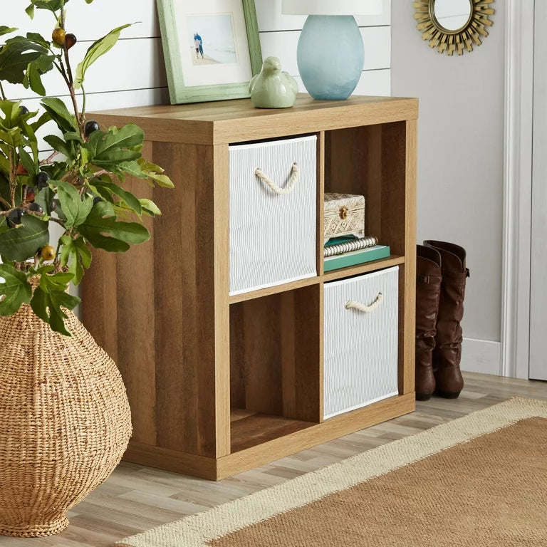Better Homes & Gardens Organizador cuadrado de 4 cubos, desgastado