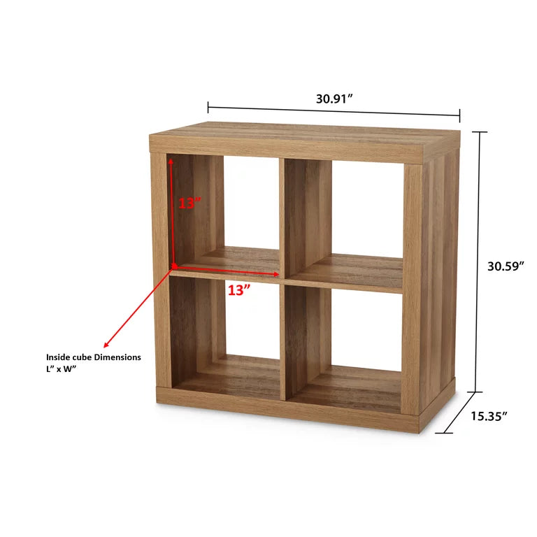 Better Homes & Gardens Organizador cuadrado de 4 cubos, desgastado