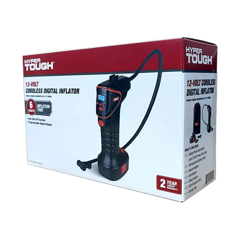 Inflador digital de neumáticos de mano Hyper Tough DC 12V
