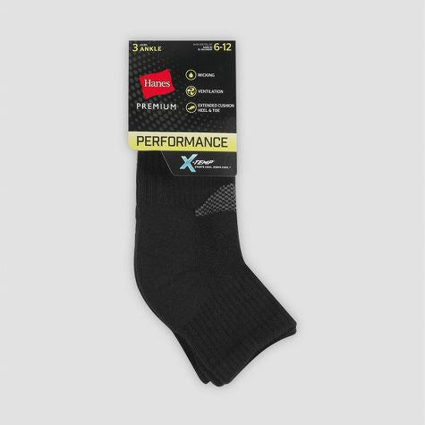 Calcetines de tobillo Hanes Premium Performance Power Cool para hombre 3pk talla 6-12