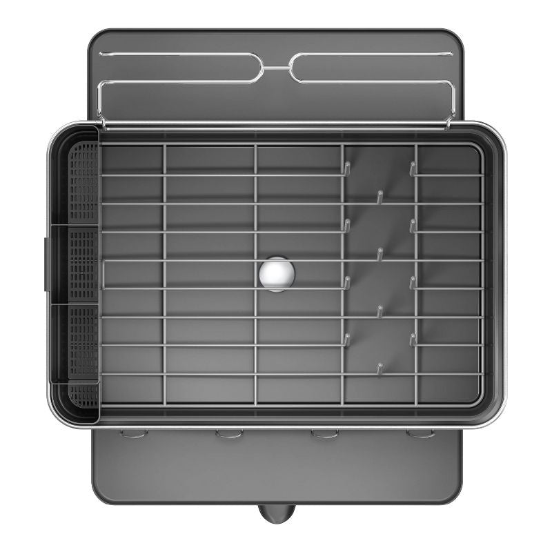 Simplehuman Estante para platos con marco de acero inoxidable grande gris