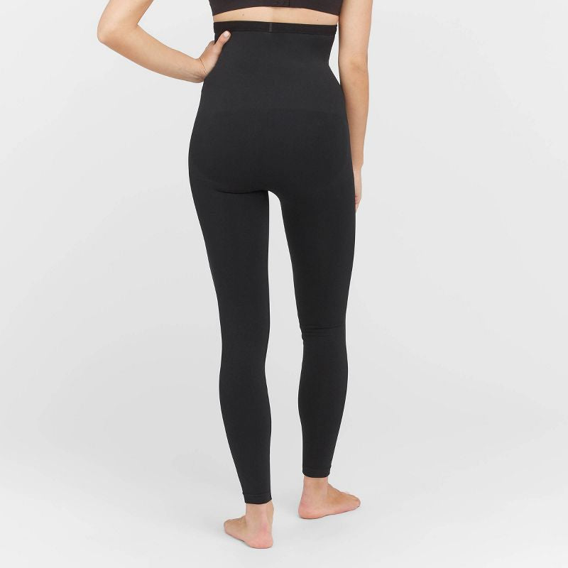 Leggings sin costuras de cintura alta para mujer ASSETS by SPANX - Negro- Talla M