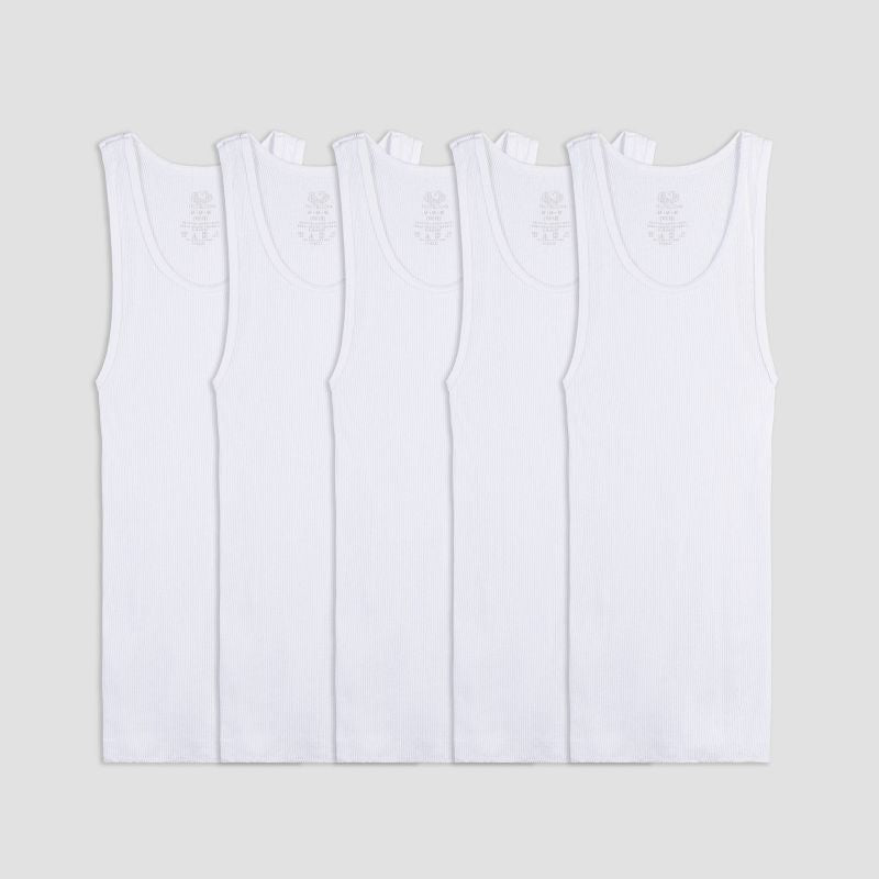 Camiseta sin mangas de 5 piezas de Fruit of the Loom para niños - Blanco- Talla M (10-12)