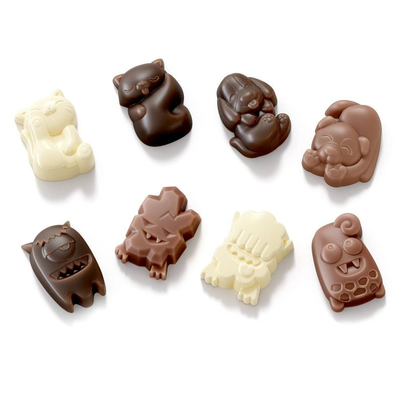 Koji set/2 Chocolate Cat Dog and Monster Mold - moldes para chocolates