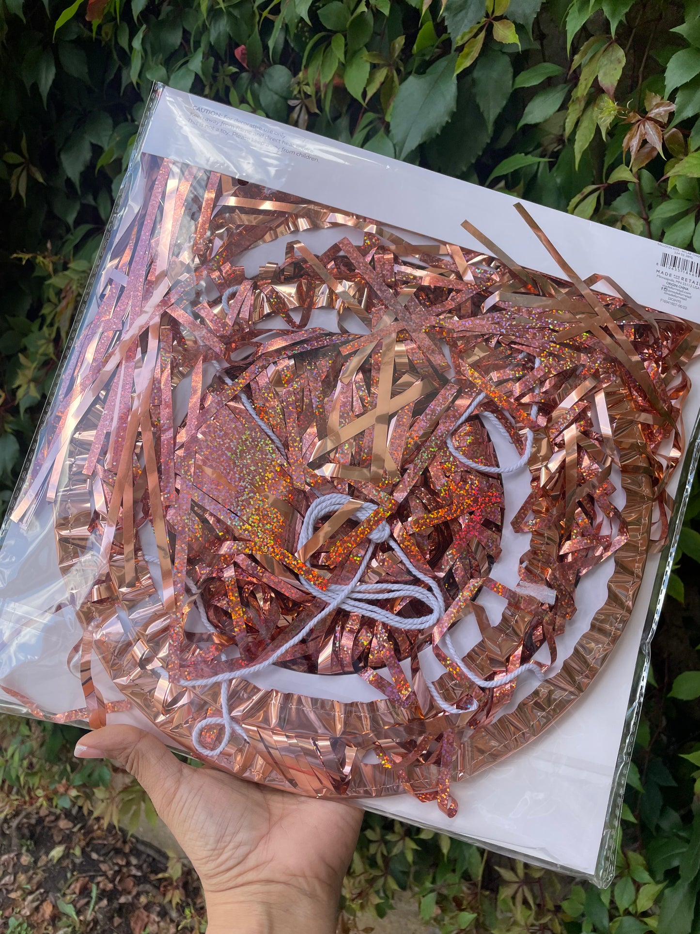 Lámpara de araña Mylar rose gold- decoración de fiesta - 1 pcs