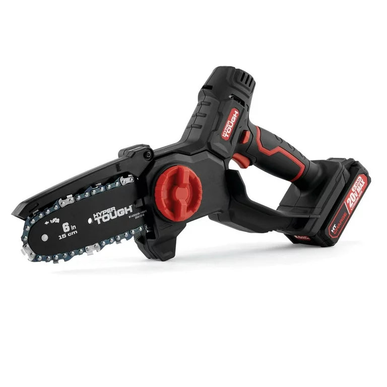 Mini motosierra Hyper Tough de 20 voltios y 6 pulgadas con batería y cargador