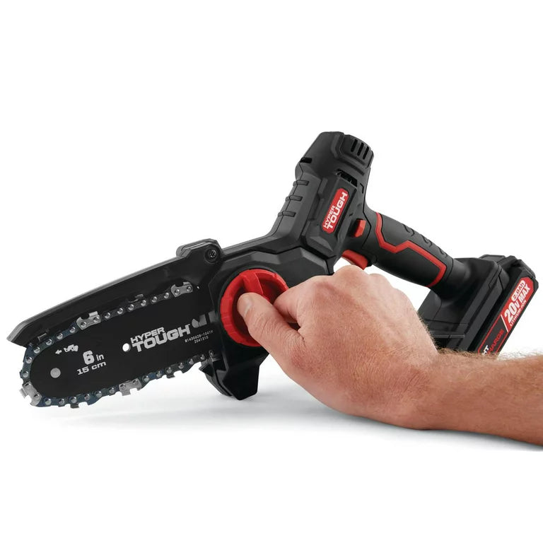 Mini motosierra Hyper Tough de 20 voltios y 6 pulgadas con batería y cargador