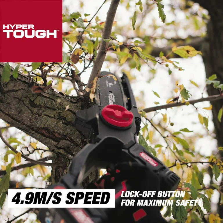 Mini motosierra Hyper Tough de 20 voltios y 6 pulgadas con batería y cargador