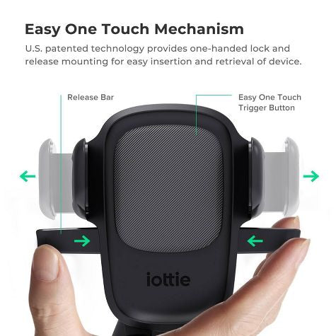 Ventilación de aire iOttie Easy One Touch 5 y montaje empotrado - Negro