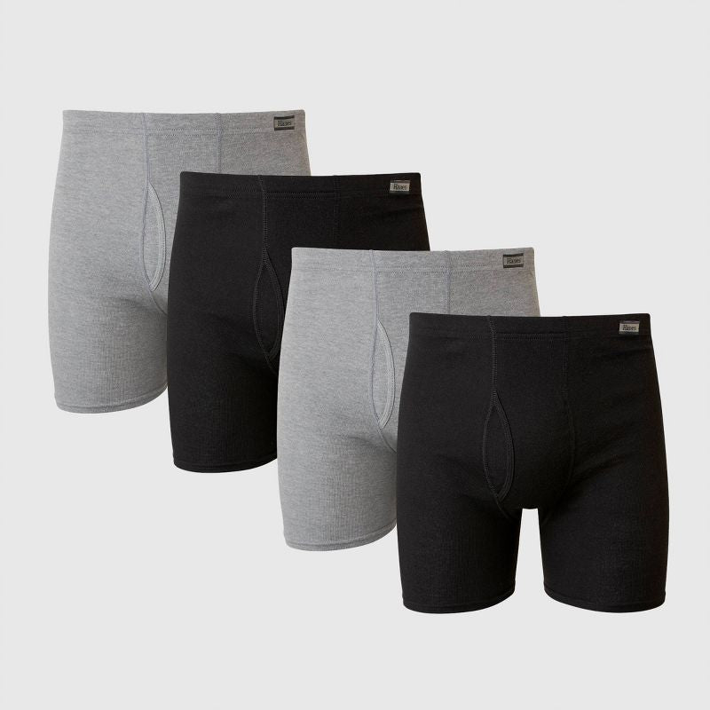 Hannes Men's Comfort Soft Waistband Boxer Briefs 5pk - Negro/Gris