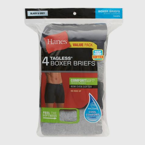 Hannes Men's Comfort Soft Waistband Boxer Briefs 5pk - Negro/Gris