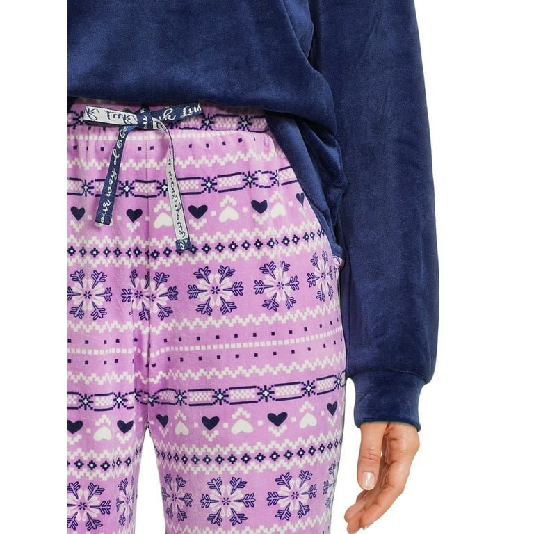 Muk Luks Top de Terciopelo de Mujer, Set de Pijama de 2 Piezas talla XL
