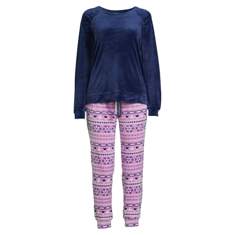 Muk Luks Top de Terciopelo de Mujer, Set de Pijama de 2 Piezas talla XL