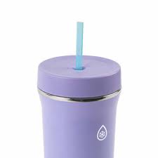 Vaso de pajilla estándar aislado Thermoflask 32 oz. paquete de 2, púrpura y gris