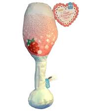 Bark's Rosé Chompagne Flauta Día de San Valentín Squeaky Peluche para perro