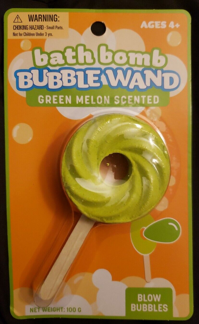 Bath Bomb bubble wand-BOMBA DE BAÑO VARITA BURBUJA Verde Melón Perfumado Nuevo en Paquete Sopla Burbujas
