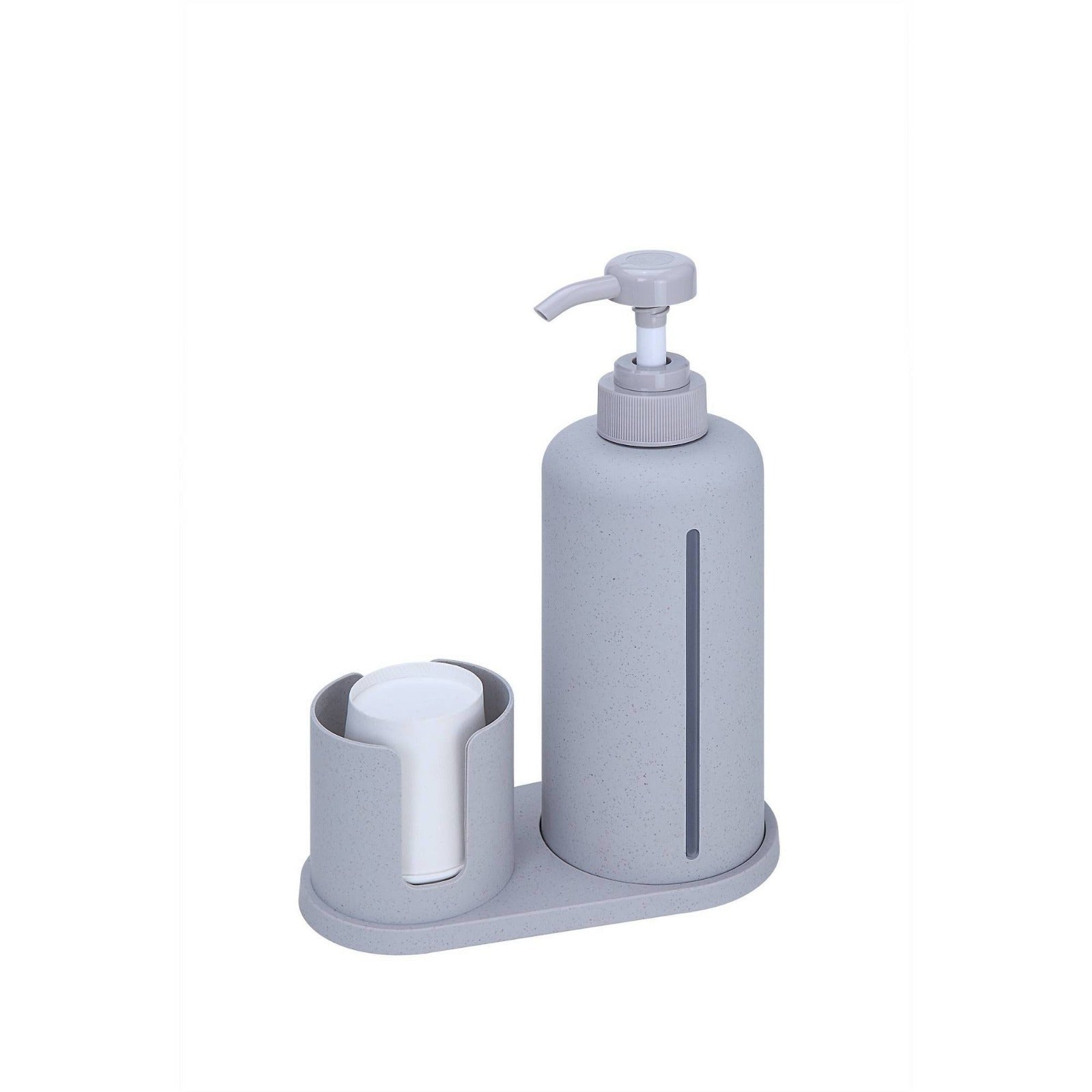 Keweis Dispensador automático de enjuague bucal, 16.9 fl oz (16.9 onzas),  dispensador de enjuague bucal para baño con 2 tazas, recipiente dispensador