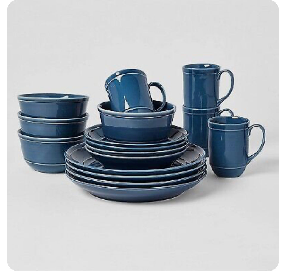 Vajilla de Porcelana Azul (16 piezas)- Threshold