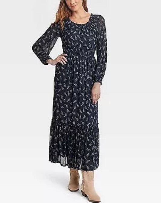 Vestido largo evasé de manga larga para mujer - Knox Rose Floral azul
Knox Rose talla XS
