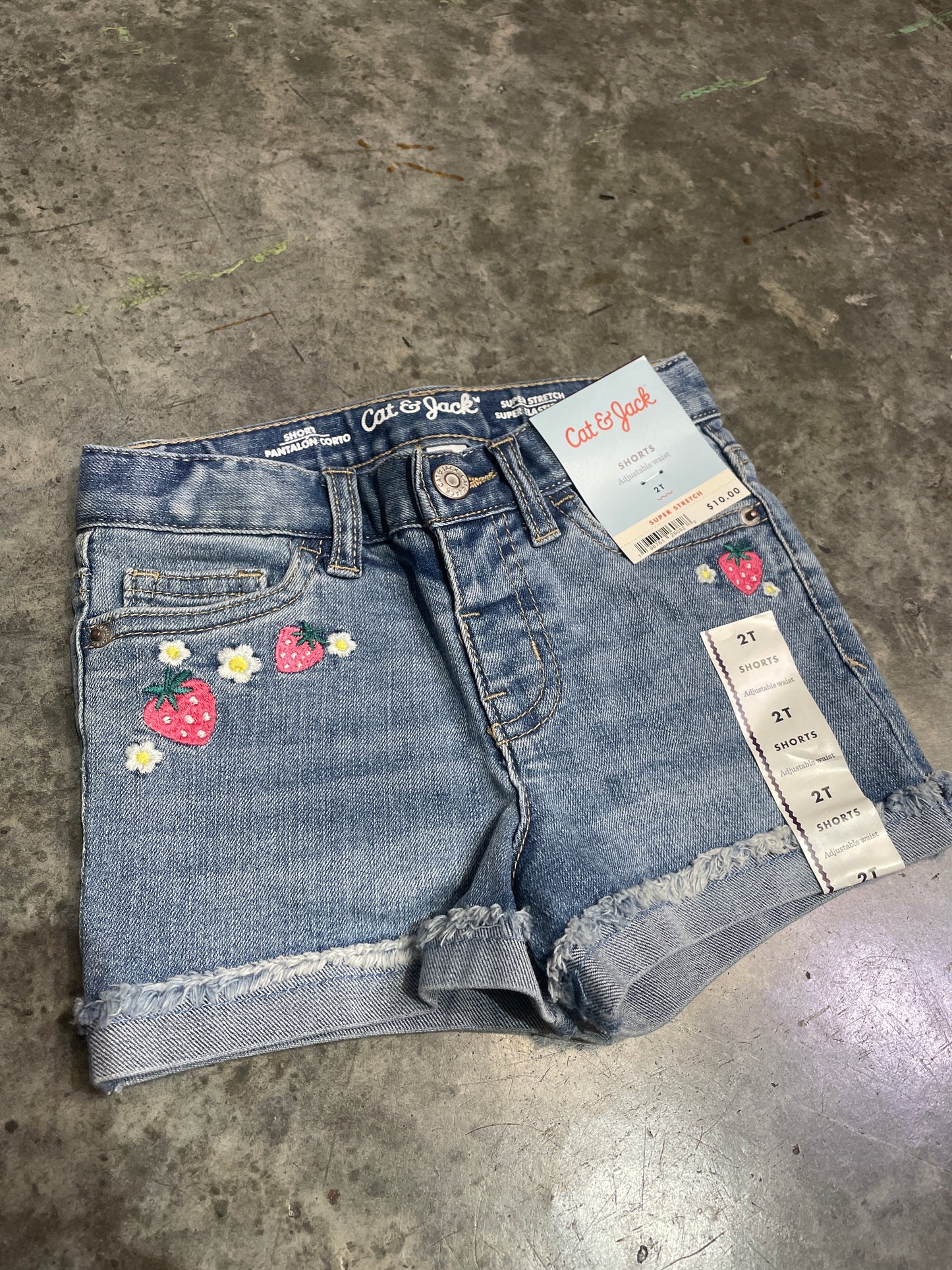 Short de Lona con cintura ajustable- cat & jack - talla 2 T