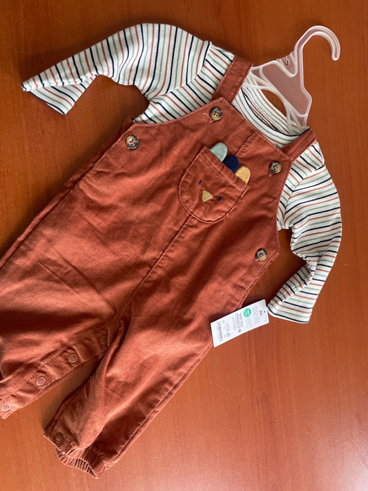 Conjunto de 2 piezas de overol para bebé Carter's Just One You® para Acción de Gracias - Marrón - talla 3M