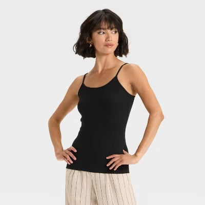 Blusa de tirantes negros spandex . Con soporte para busto - a new day - talla 2XL
