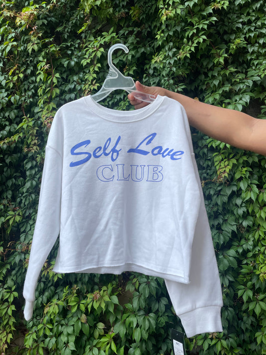 Sudadero Self love club - art class - talla L (10/12) blanco
