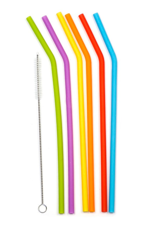 Silicon Straws with cleaning brush