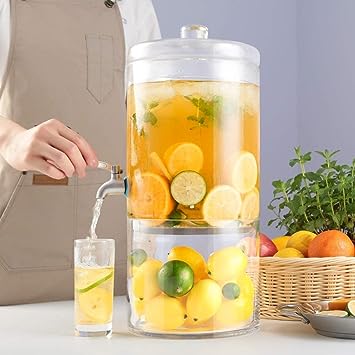 Dispensador de bebidas de vidrio Vanderbilt de 19" 8 L