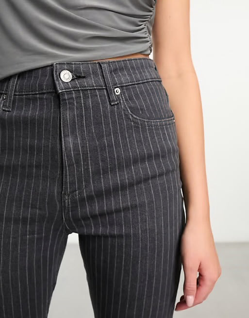Jeans Skinny Fit coupe moulante - H&M- negro con rayas - talla US30